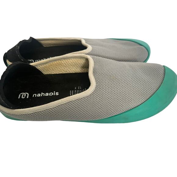mahabis Shoes - Mahabis Summer Slippers •40/ W 9• M 7• Light gray Mesh Teal Rubber Sole